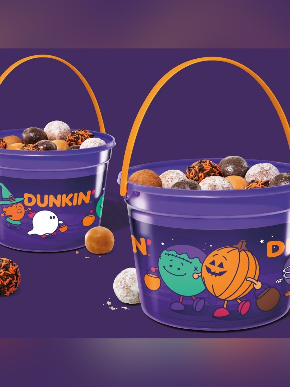 (4) Dunkin Donuts spooky Halloween trick or treating bucket new BUNDLE of 4